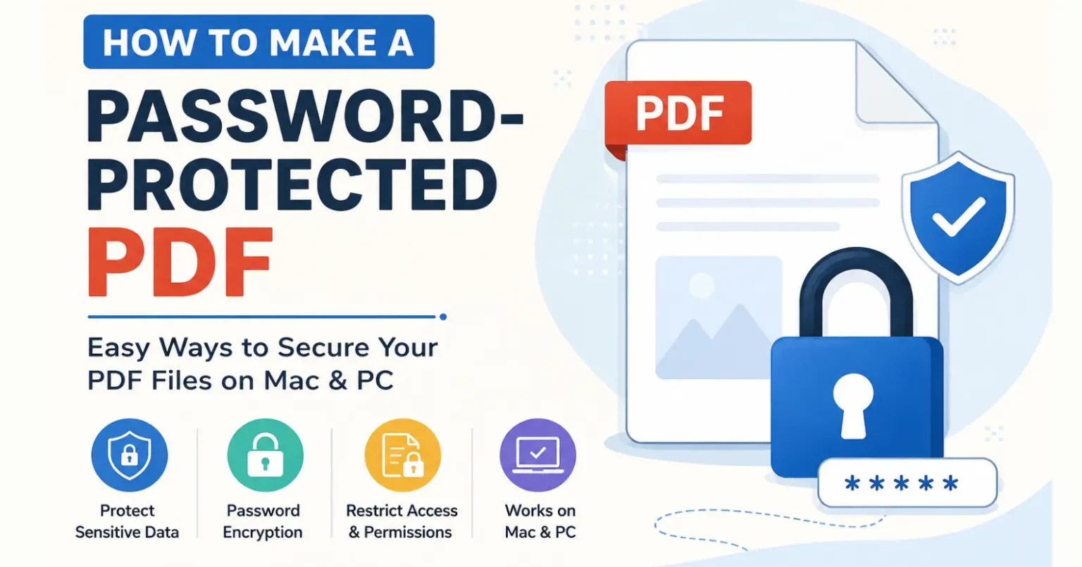 How to make a password-protected PDF using Mac and PC with PDF security and encryption illustration
