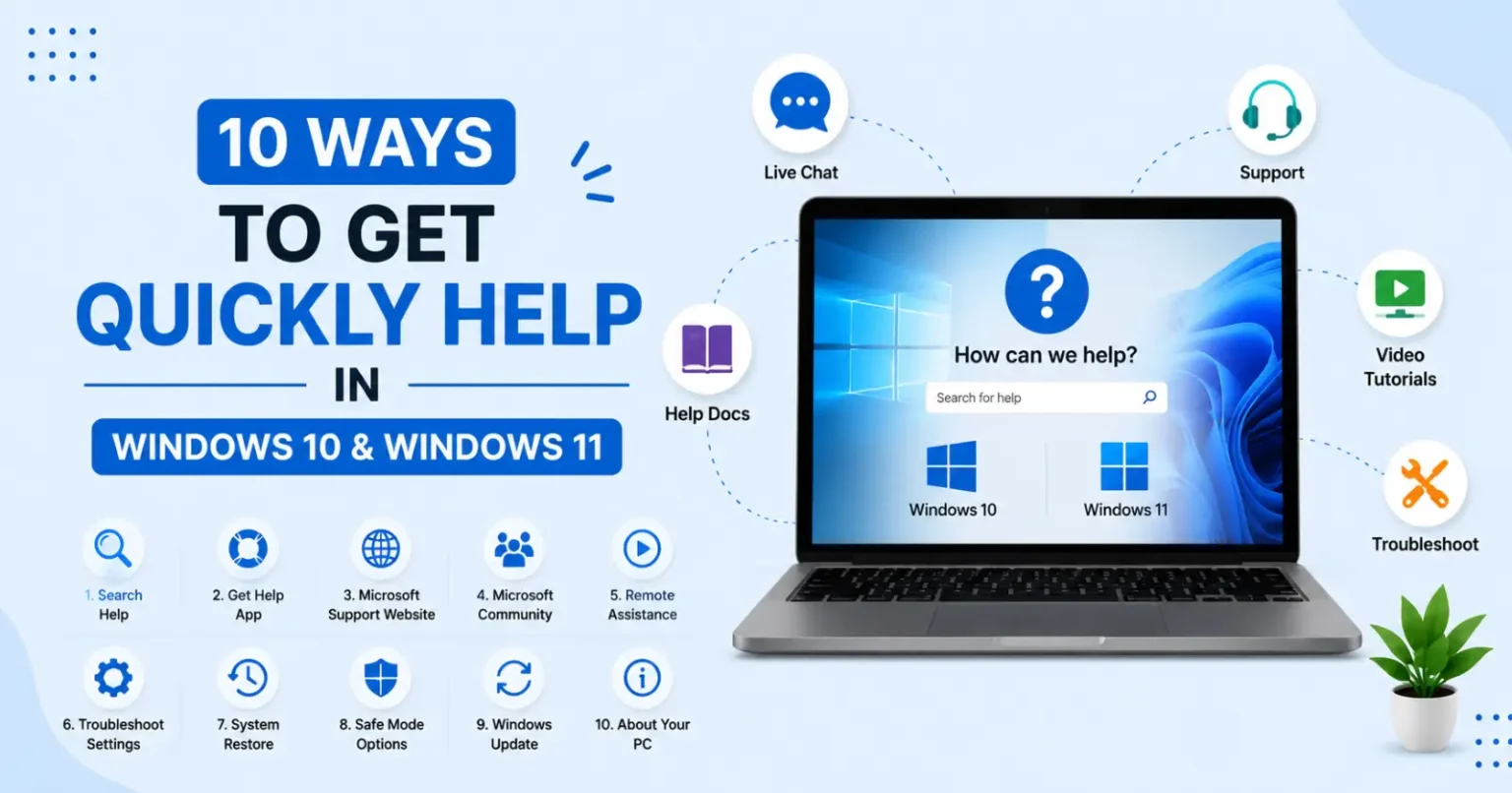 10 ways to get quickly help in Windows 10 and Windows 11