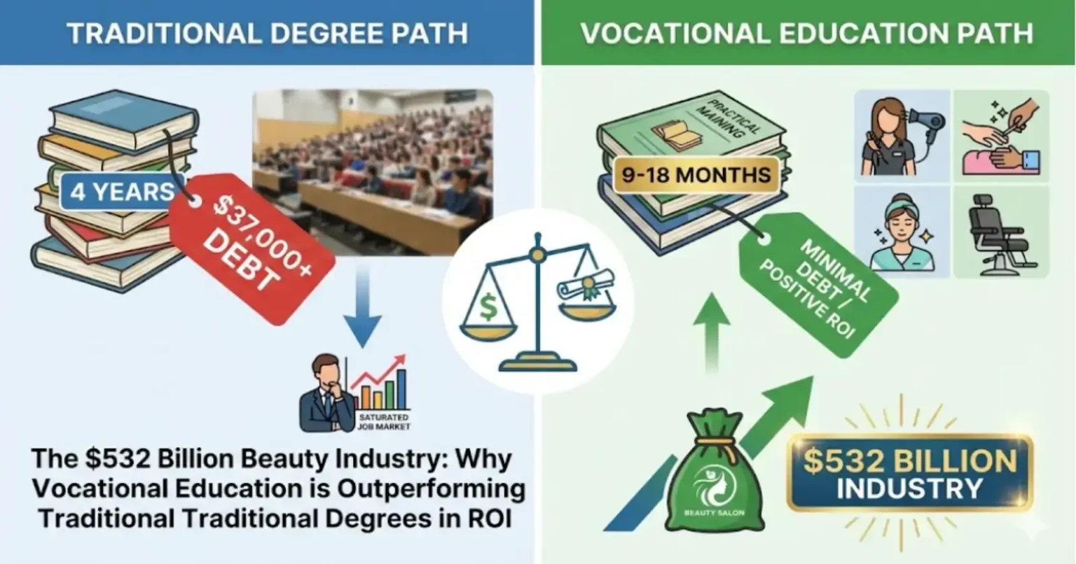 The $532 Billion Beauty Industry: Why Vocational Education is Outperforming Traditional Degrees in ROI