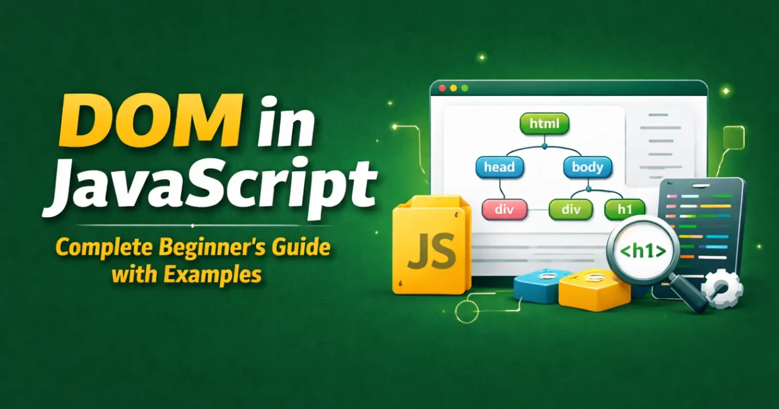 DOM in JavaScript – Complete Beginner’s Guide with Examples DOM in JavaScript - Complete Beginner’s Guide with Examples
