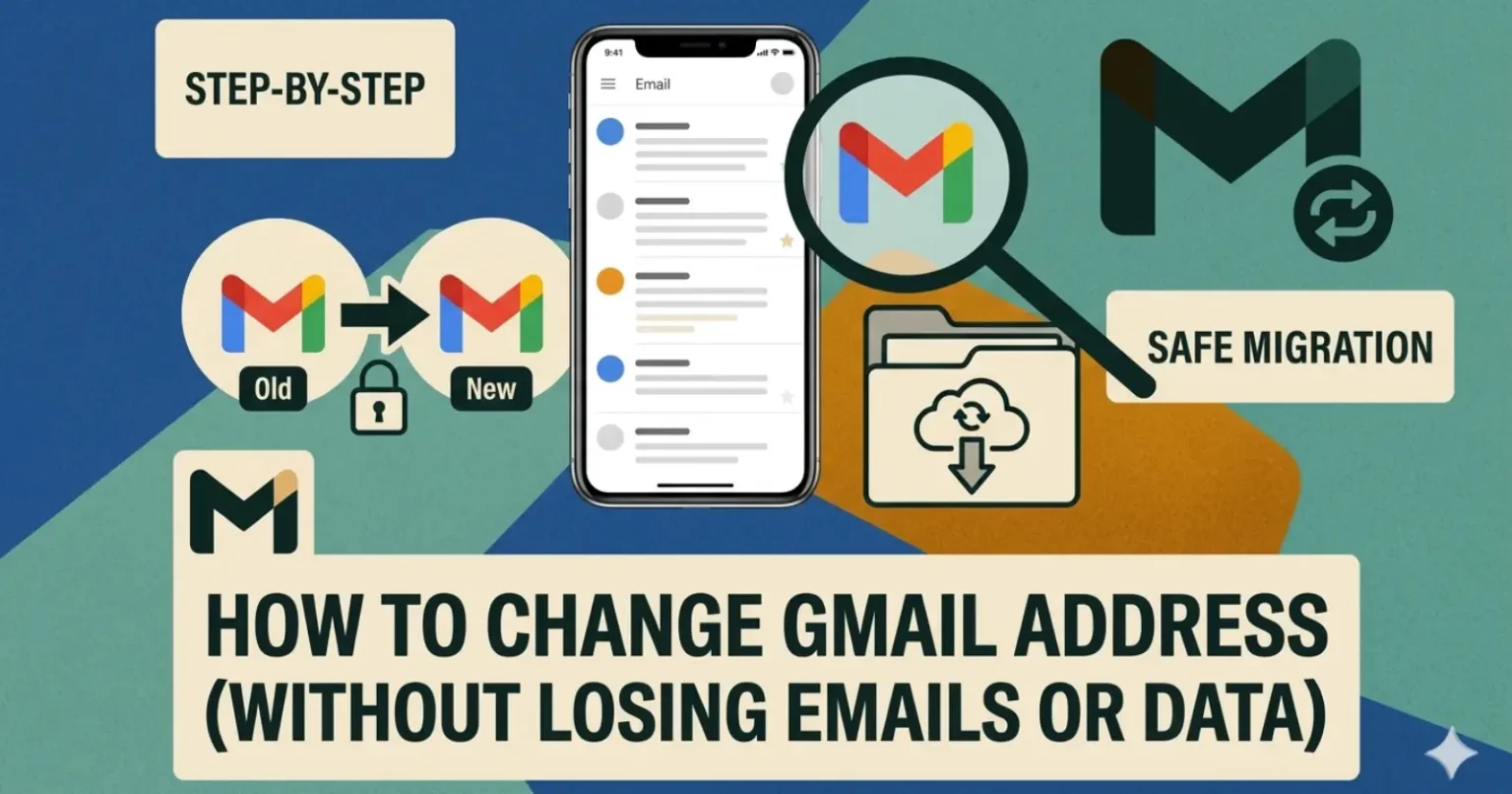how to change gmail address in 2026 without losing emails or files step by step guide
