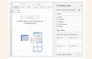 pivot table fields panel in excel rows columns values filters