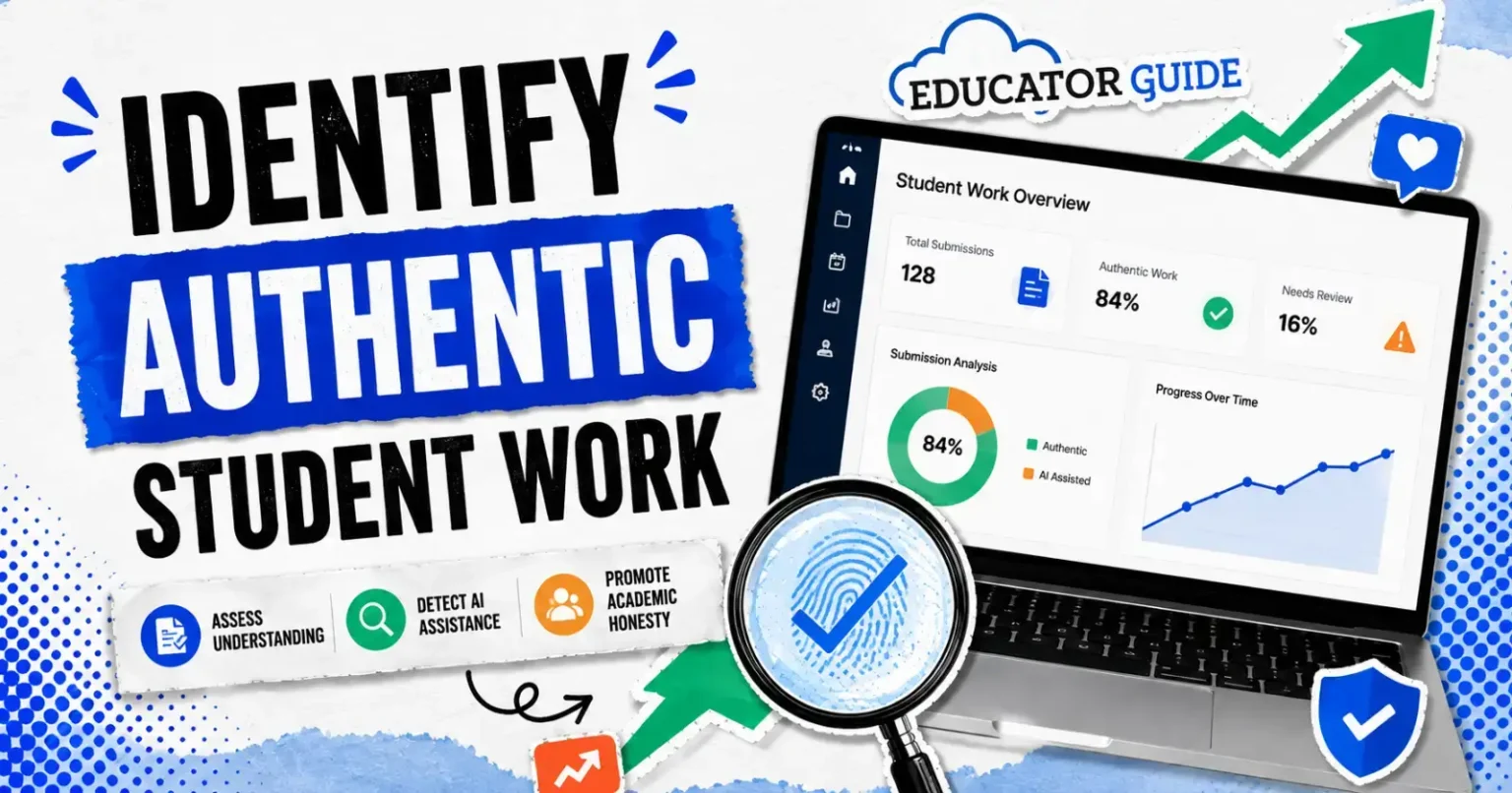 Educator identifying authentic student work in the classroom
