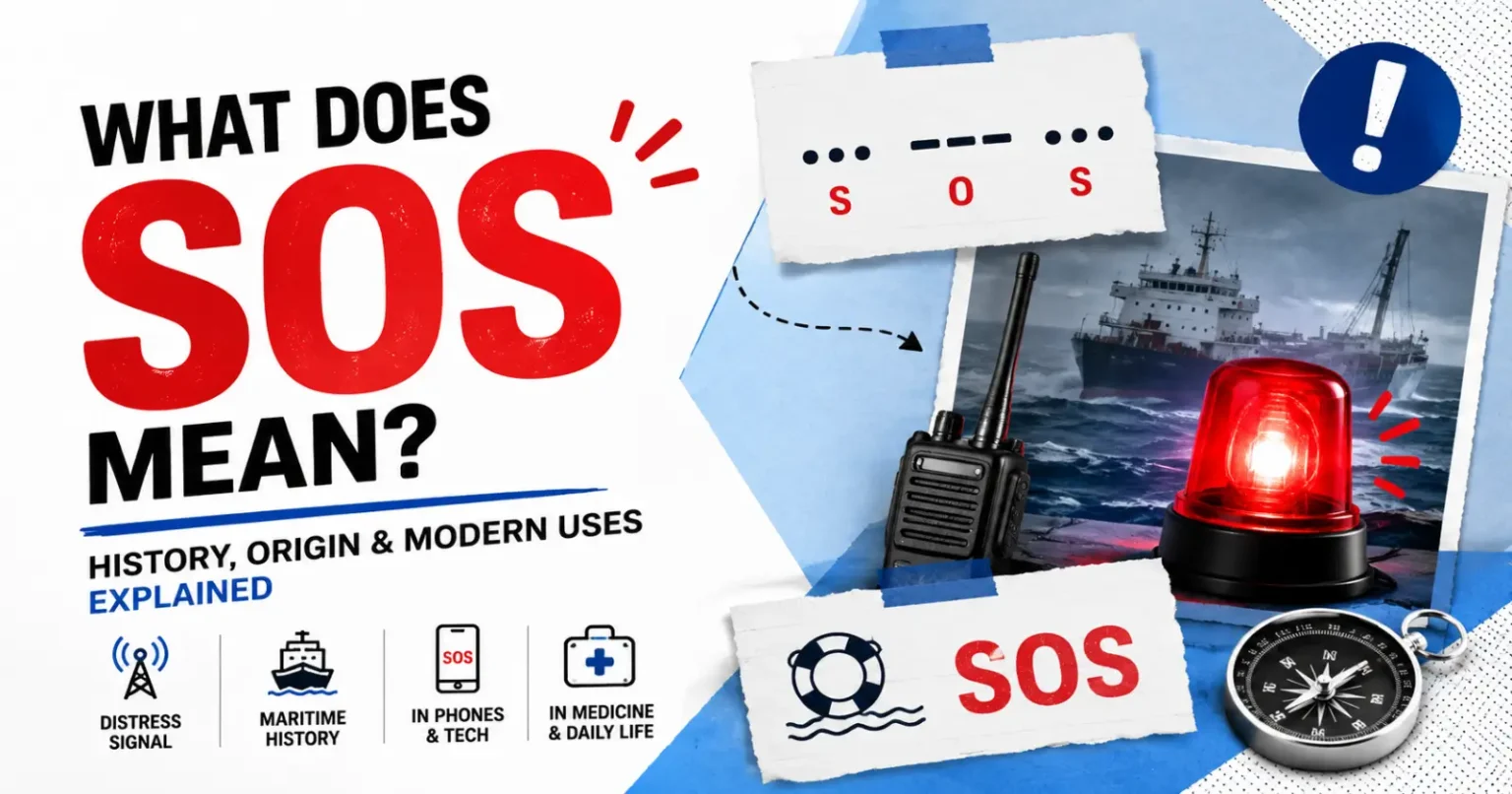 What Does SOS Mean? History, Meaning & Modern Uses What does SOS mean? Featured image showing the SOS distress signal, Morse code, and its modern uses.