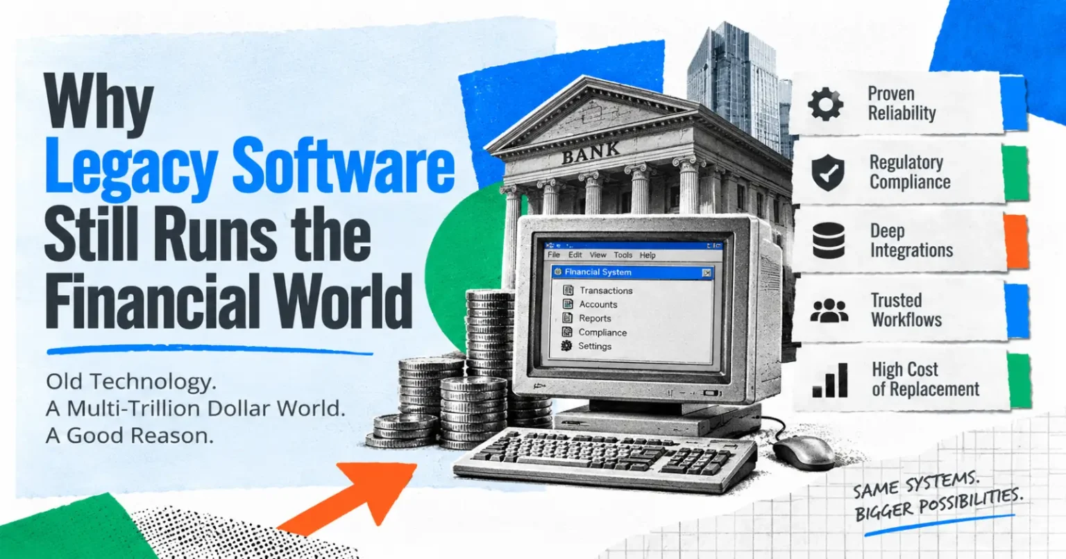 Legacy software running financial systems on an old Windows computer